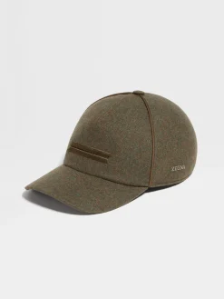 Army Green Multimélange Oasi Cashmere Baseball Cap