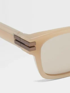 Beige Acetate Sunglasses
