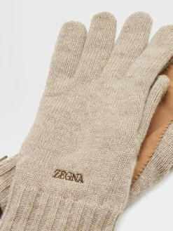 Beige Oasi Cashmere Gloves