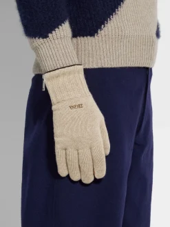 Beige Oasi Cashmere Gloves