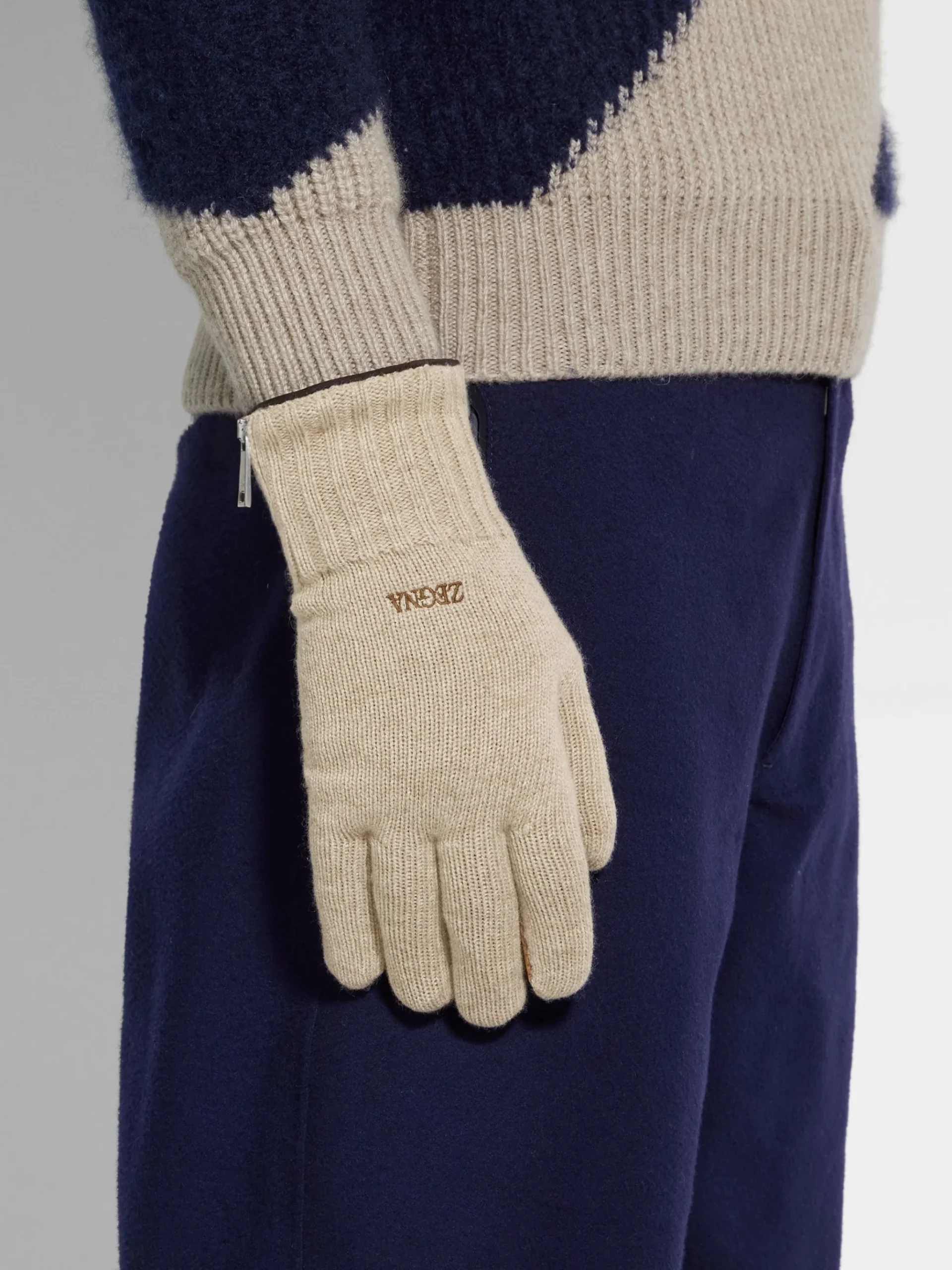 Beige Oasi Cashmere Gloves