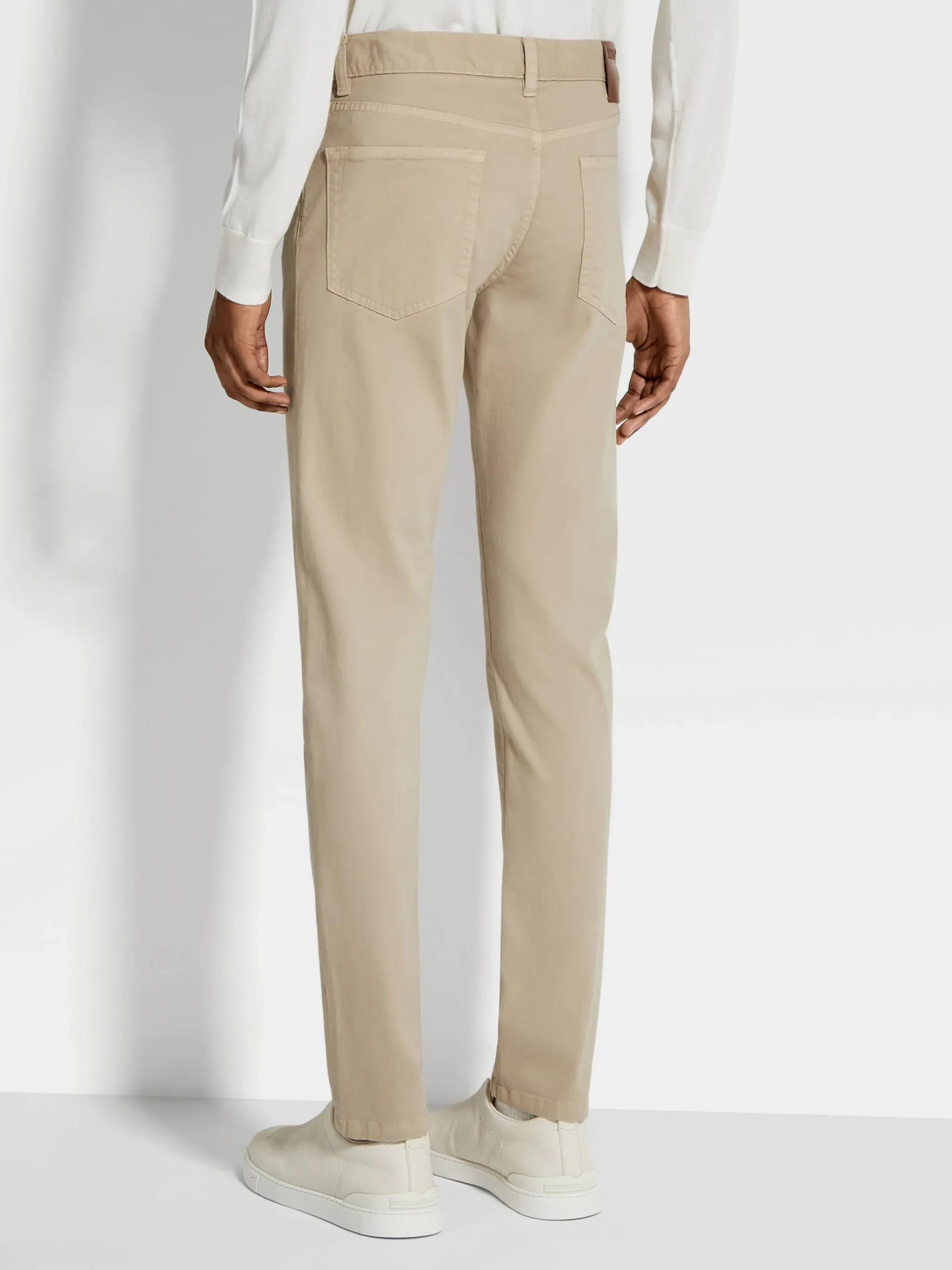 Beige Stretch Cotton Roccia Jeans