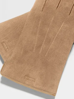 Beige Suede Gloves