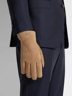 Beige Suede Gloves