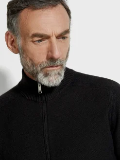 Black Cashseta Full Zip Cardigan