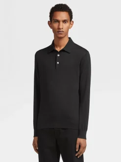 Black Cashseta Polo Shirt