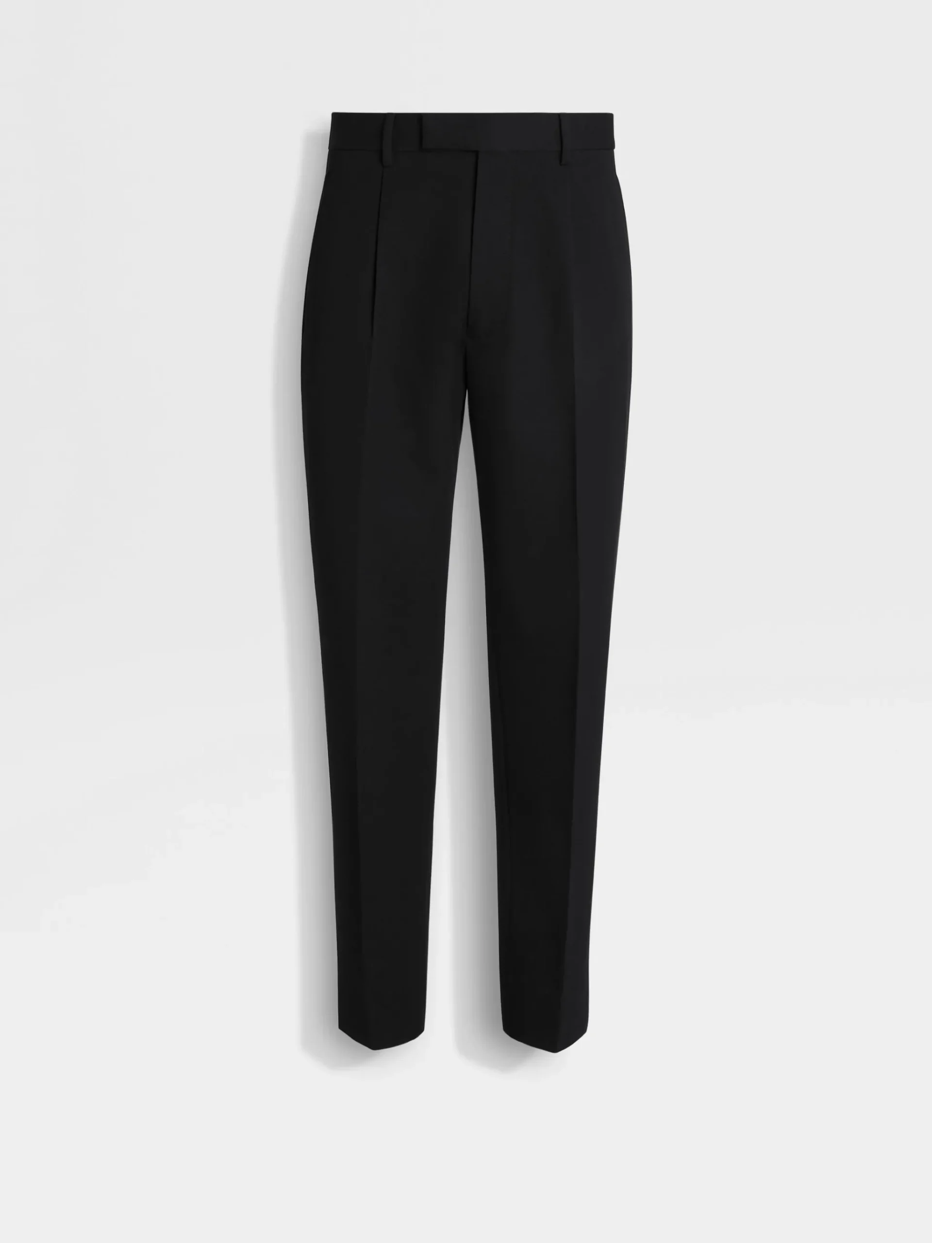 Black Cotton and Wool Pants