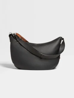Black Deerskin Hobo Panorama Bag