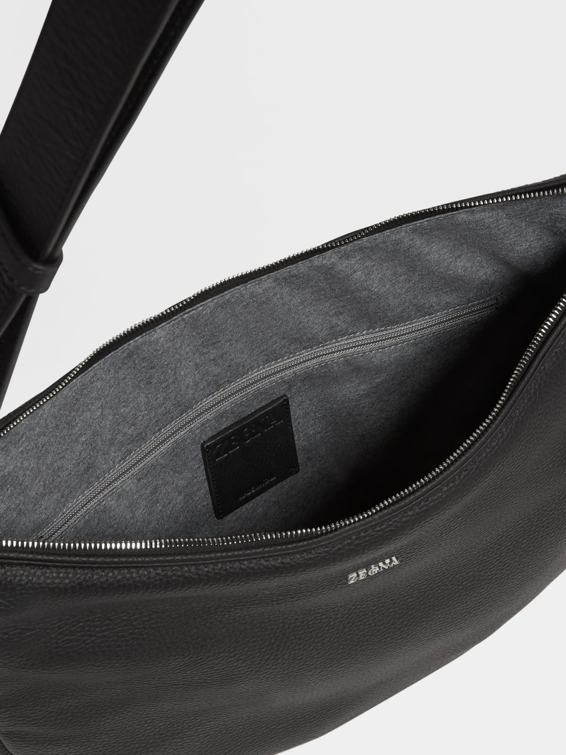Black Deerskin Hobo Panorama Mini Bag