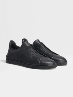 Black Deerskin Triple Stitch™ Sneakers