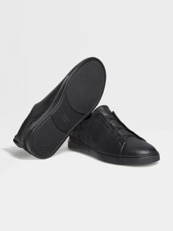 Black Deerskin Triple Stitch™ Sneakers