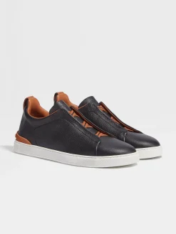 Black Deerskin Triple Stitch™ Sneakers