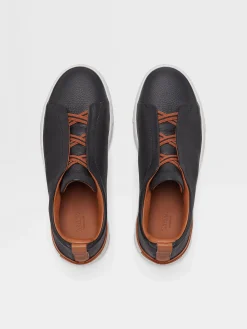 Black Deerskin Triple Stitch™ Sneakers