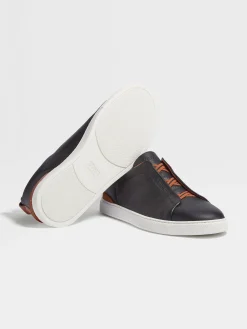 Black Deerskin Triple Stitch™ Sneakers