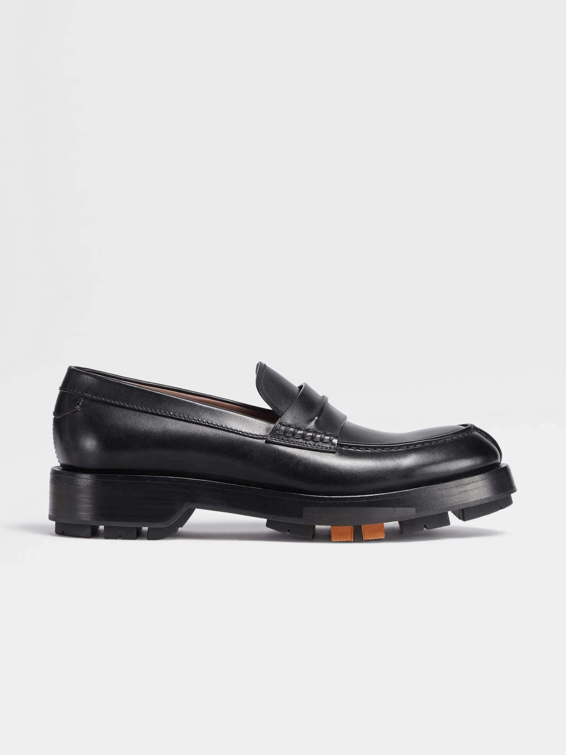 Black Hand-Buffed Leather Udine Loafers