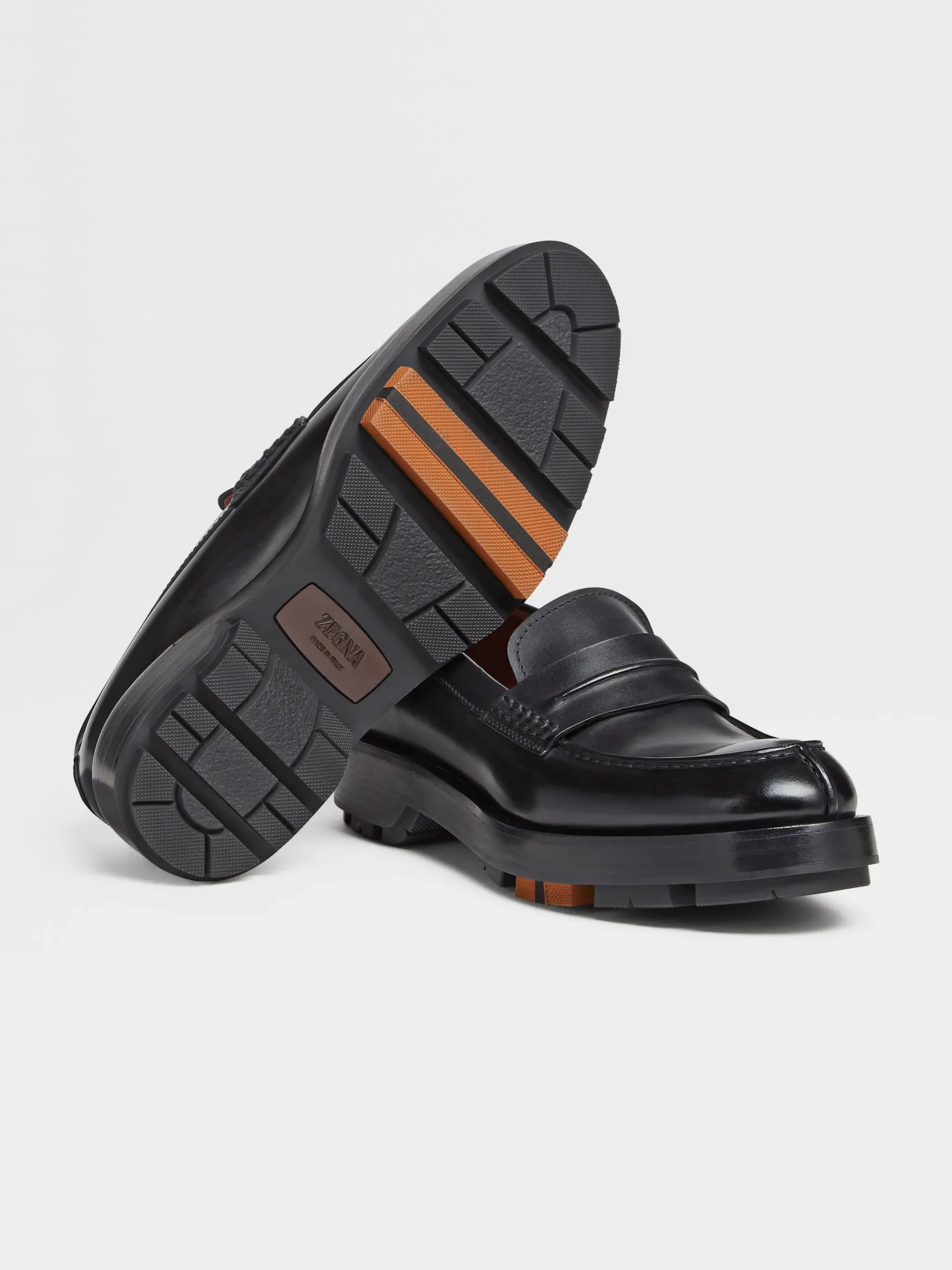 Black Hand-Buffed Leather Udine Loafers