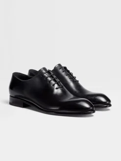 Black Hand-Buffed Leather Vienna Evening Wholecut Oxford