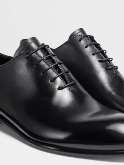 Black Hand-Buffed Leather Vienna Evening Wholecut Oxford