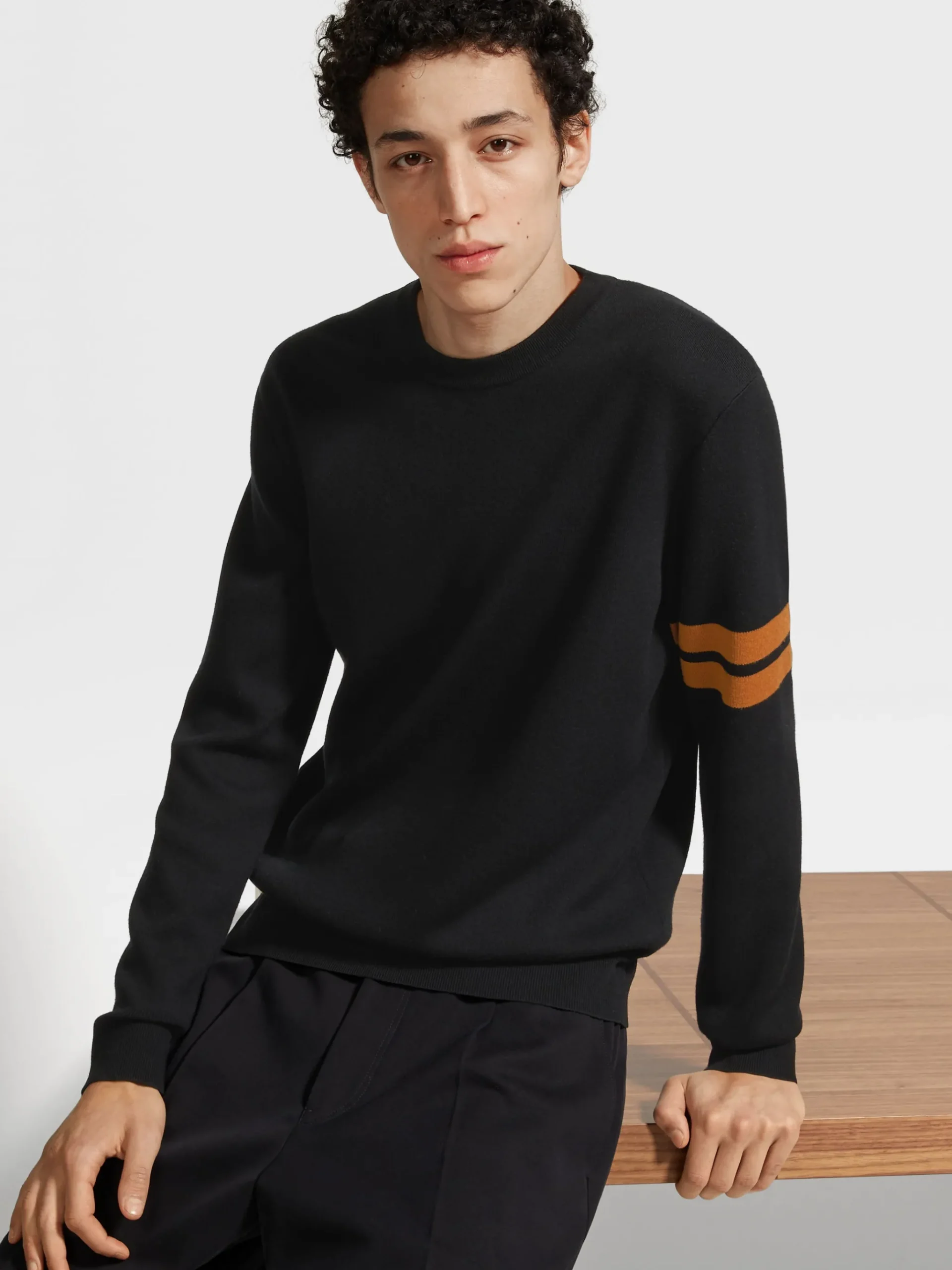 Black High Performance™ Wool Crewneck