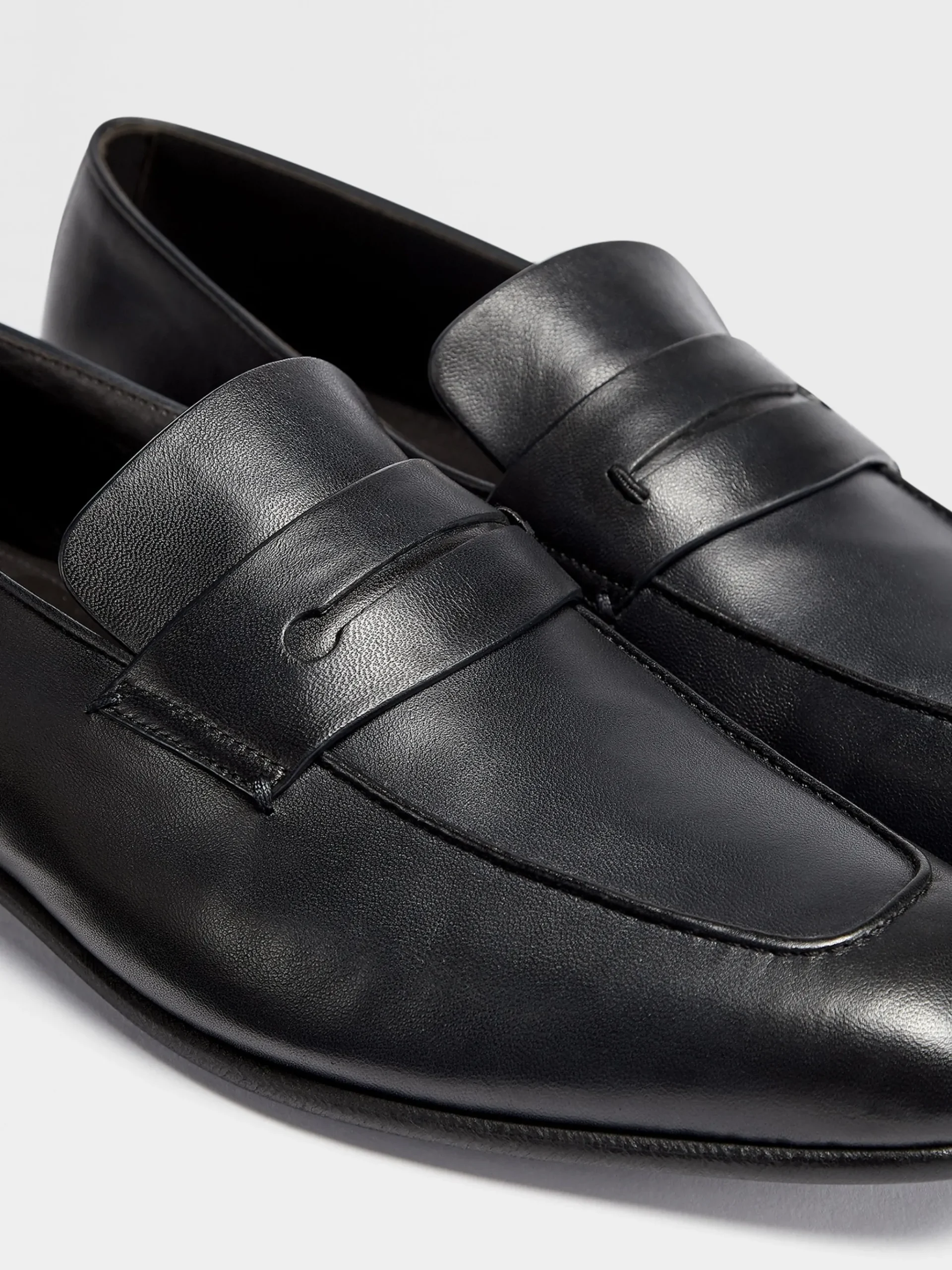 Black Leather L'Asola Loafers