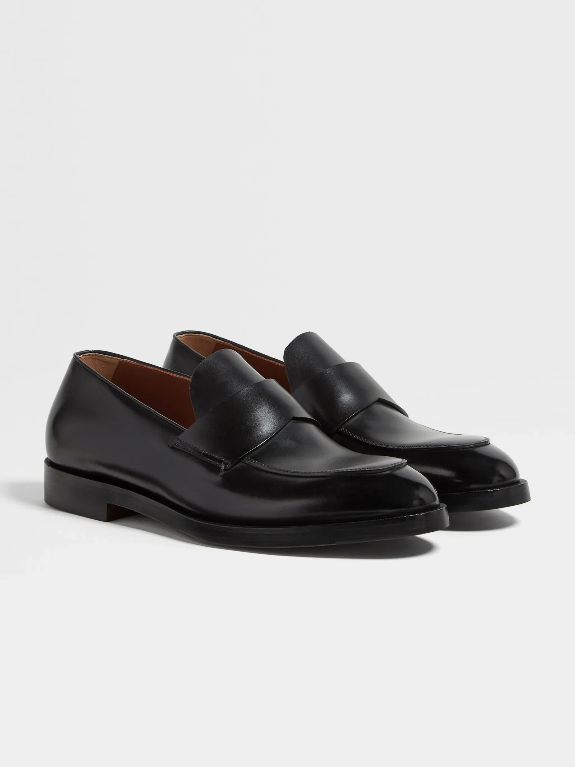 Black Leather Torino Loafers