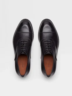Black Leather Torino Oxford Shoes