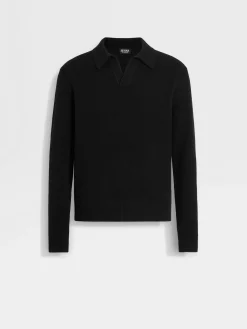 Black Oasi Cashmere Polo Shirt