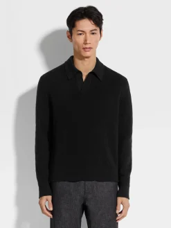 Black Oasi Cashmere Polo Shirt