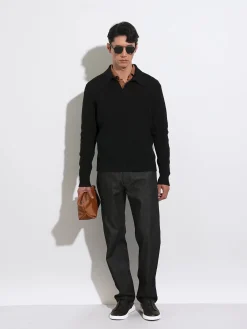 Black Oasi Cashmere Polo Shirt