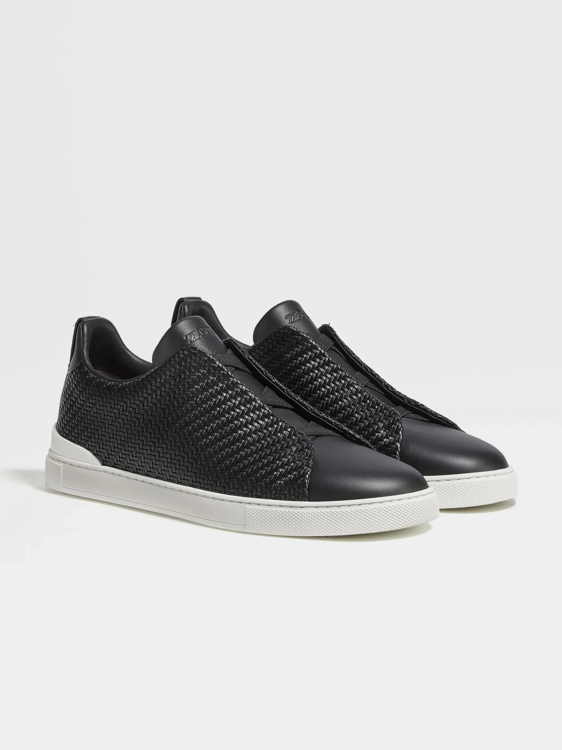 Black PELLETESSUTA™ Leather Triple Stitch™ Sneakers