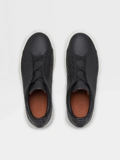 Black PELLETESSUTA™ Leather Triple Stitch™ Sneakers