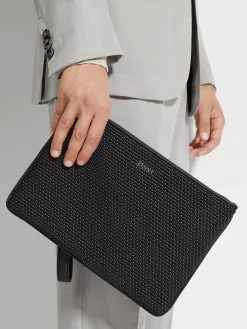 Black PELLETESSUTA™ Leather Pouch