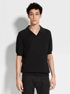 Black Premium Cotton Polo Shirt