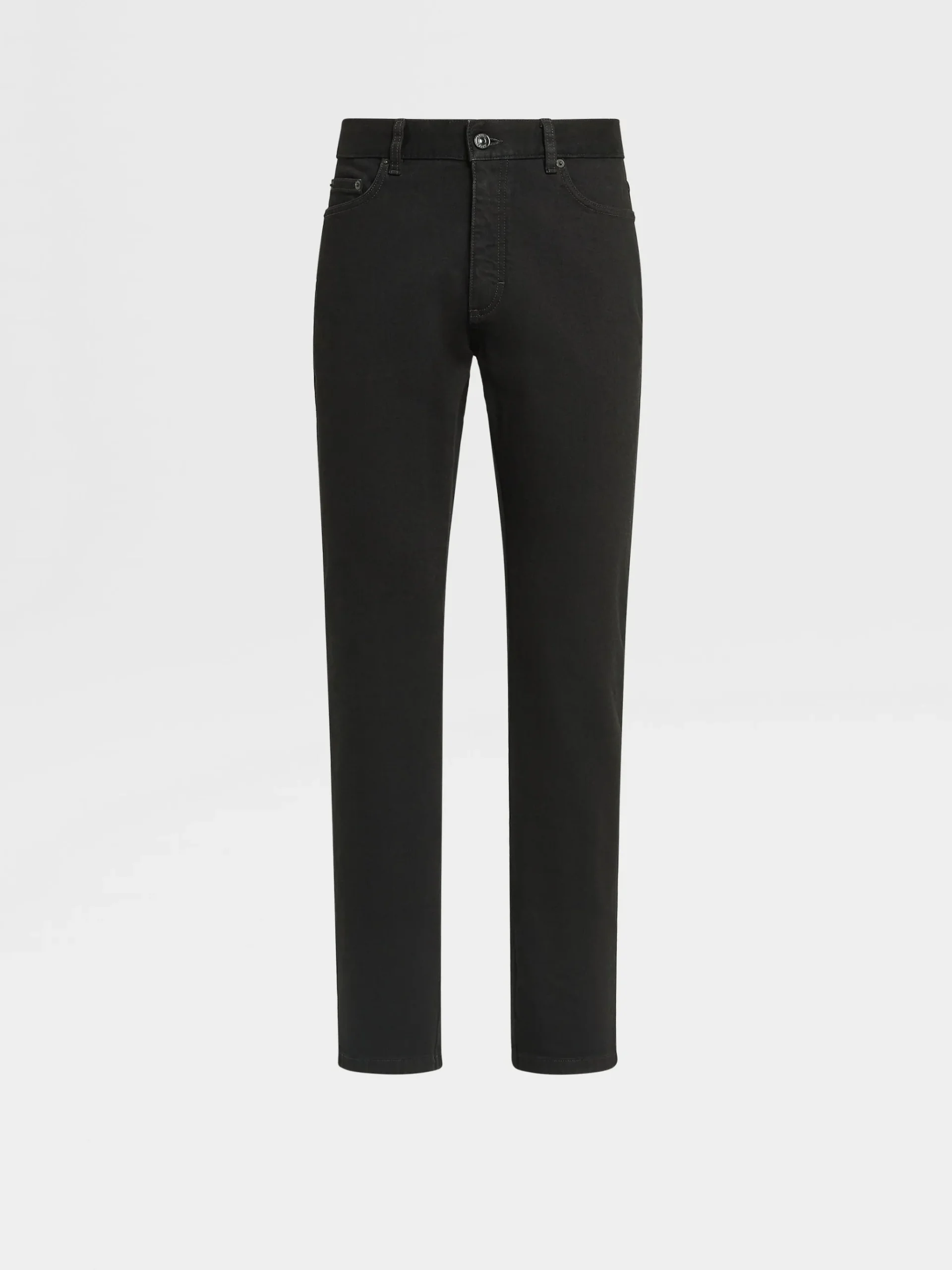Black Rinse-washed Cotton Roccia Jeans
