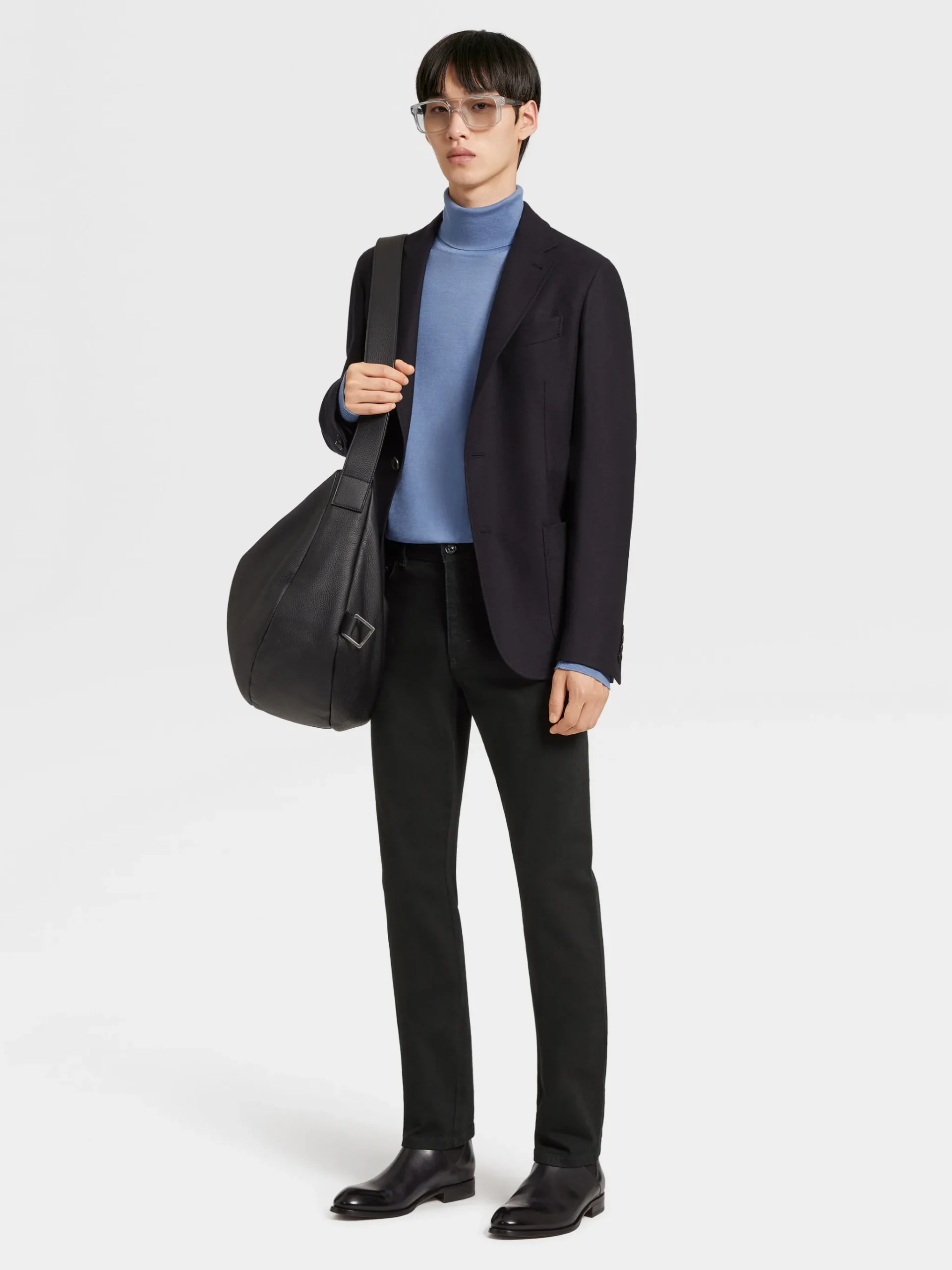 Black Rinse-washed Cotton Roccia Jeans