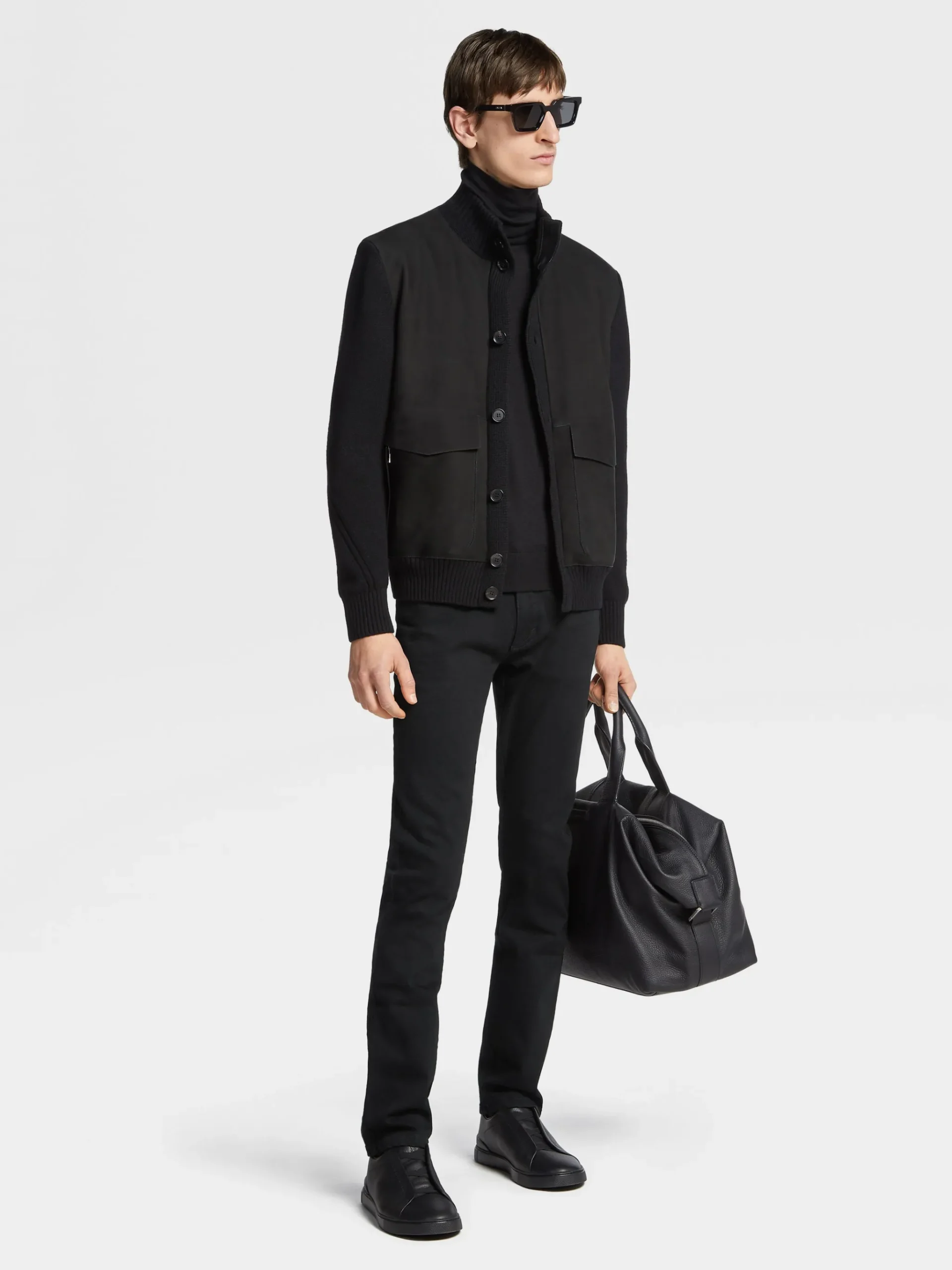 Black Rinse-washed Stretch Cotton Roccia Jeans