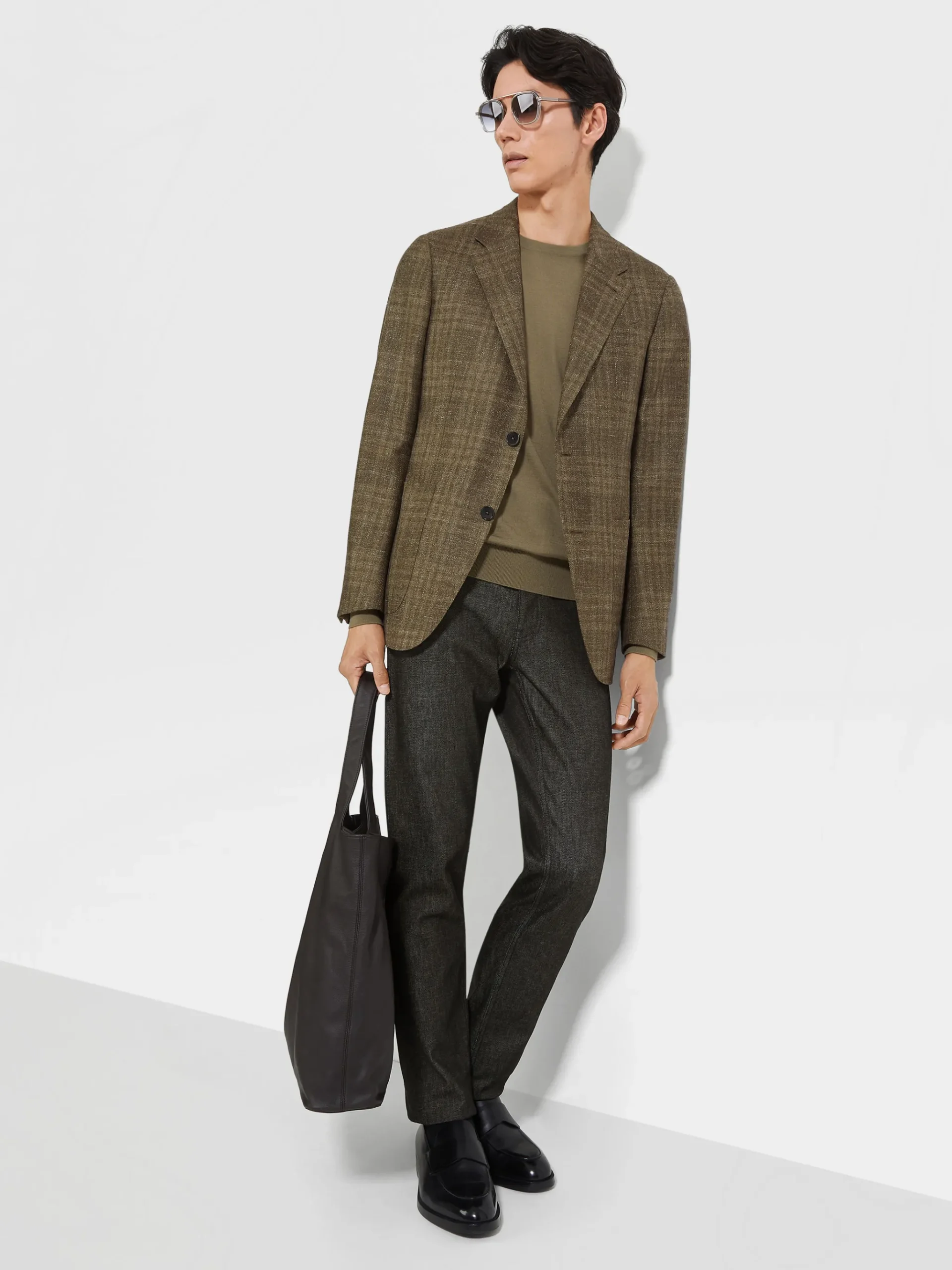 Black Stretch Cotton and Cashmere Roccia Jeans