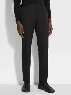 Black Stretch Cotton Pants