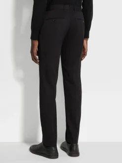 Black Stretch Cotton Pants