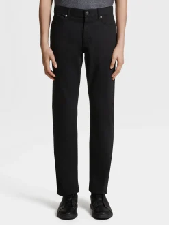 Black Stretch Cotton Roccia Jeans