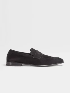 Black Suede L'Asola Loafers