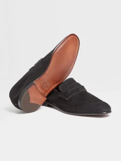 Black Suede L'Asola Loafers