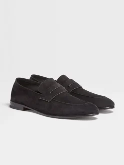 Black Suede L'Asola Loafers