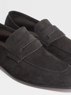 Black Suede L'Asola Loafers