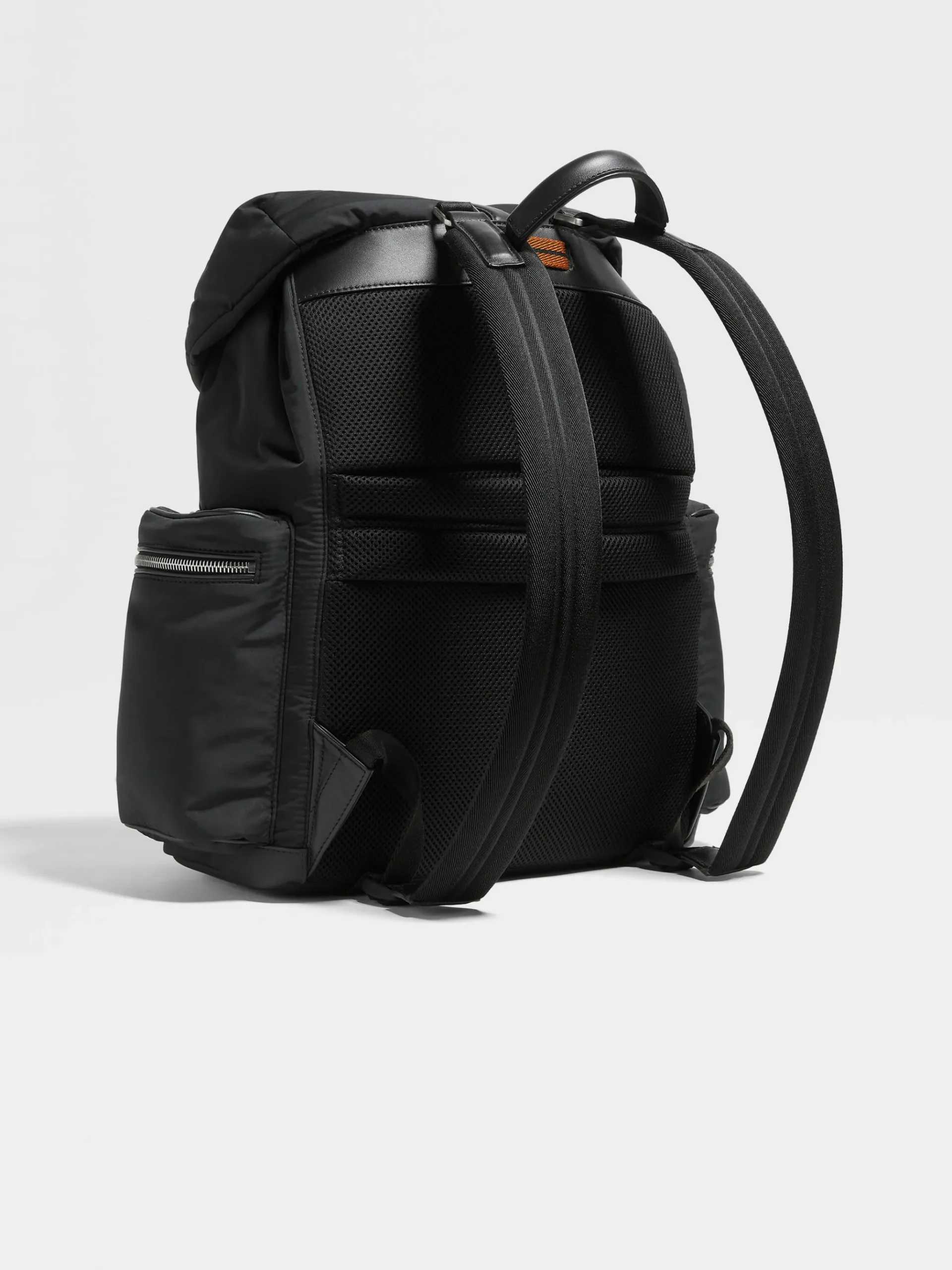 Black Technical Fabric and PELLETESSUTA™ Leather Backpack