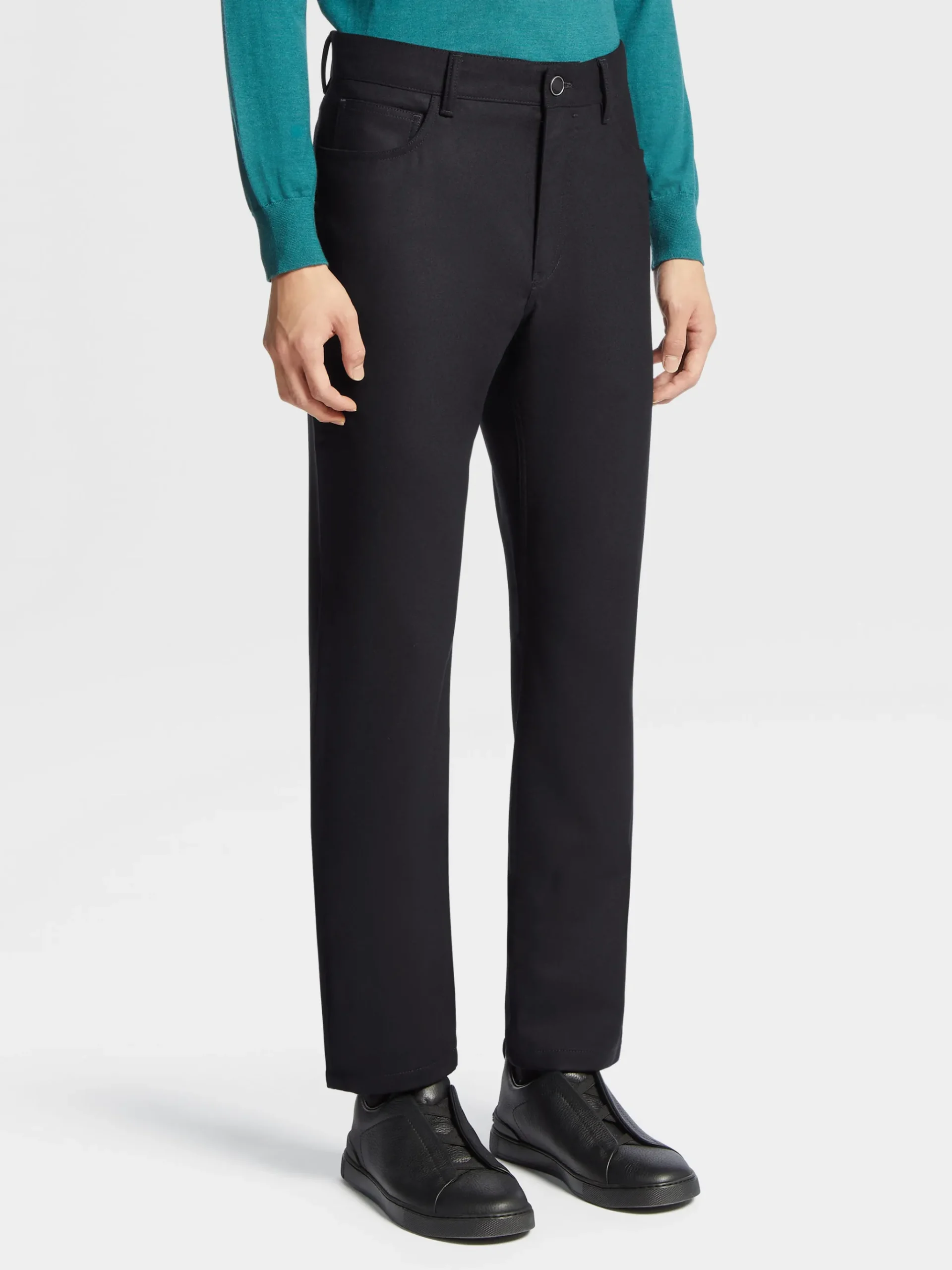 Black Wool and Cashmere Roccia Pants