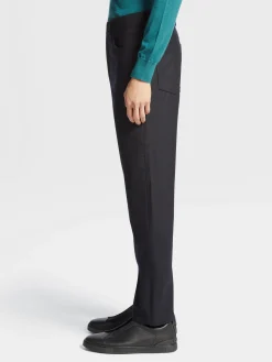 Black Wool and Cashmere Roccia Pants