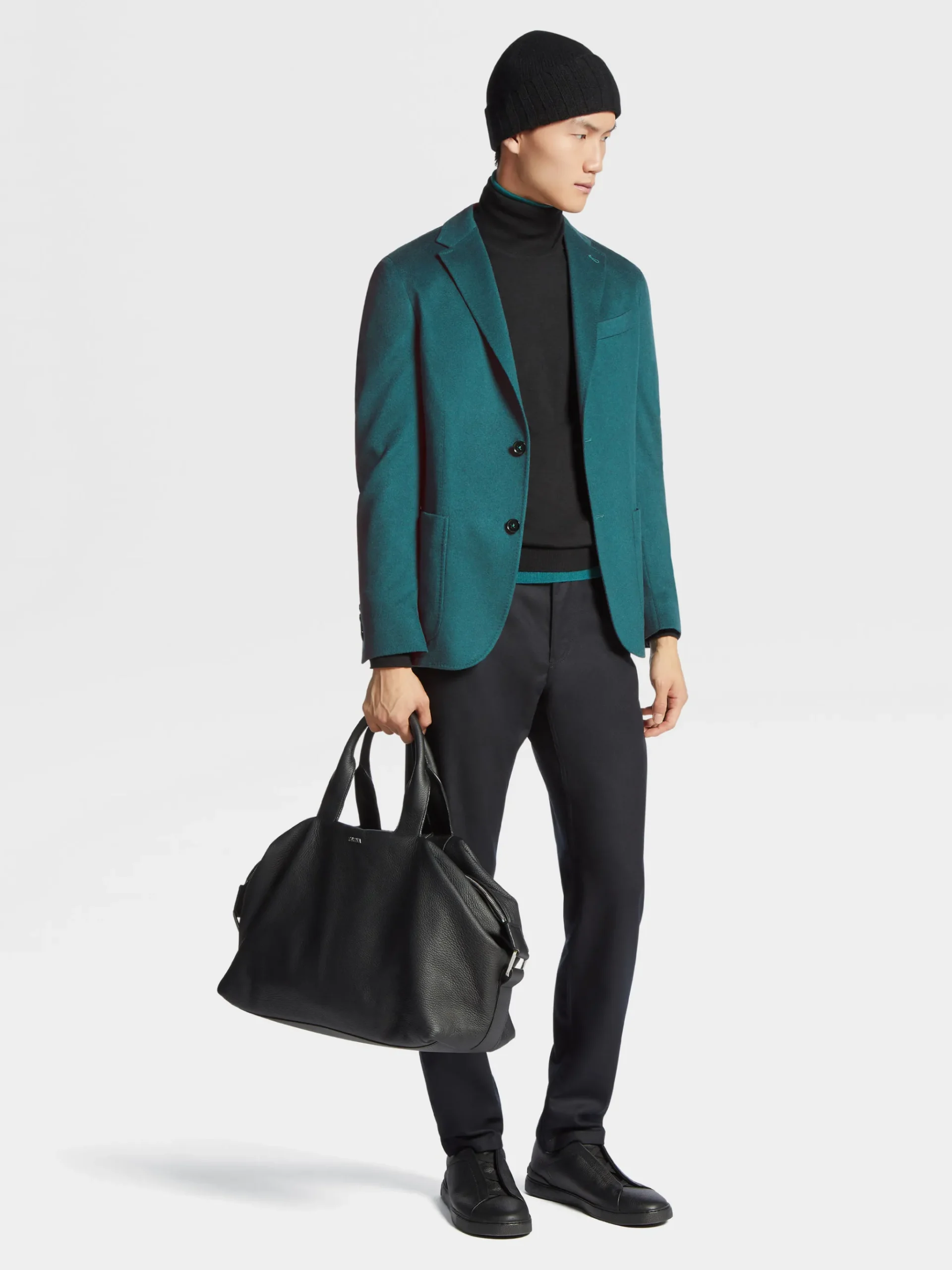 Black Wool and Cashmere Roccia Pants