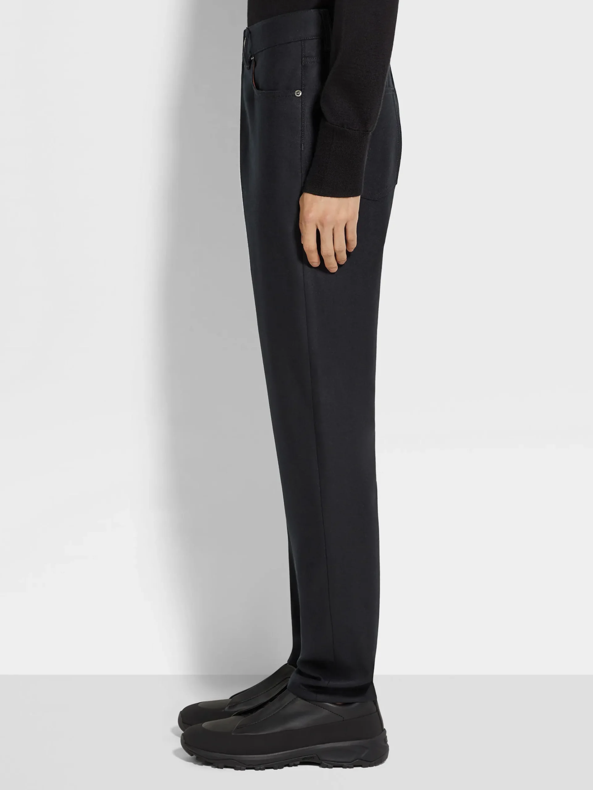 Black Wool and Cashmere Roccia Pants