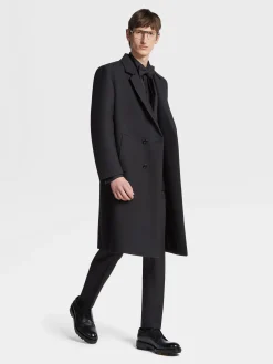 Black Wool and Mohair Evening Pants